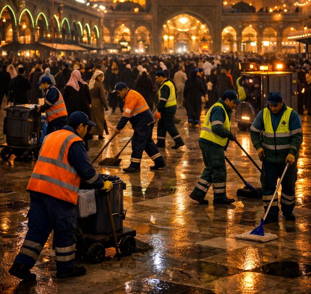sanitation workers at work